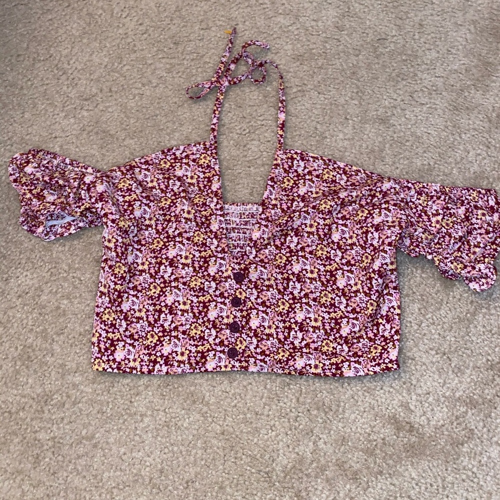floral cropped top